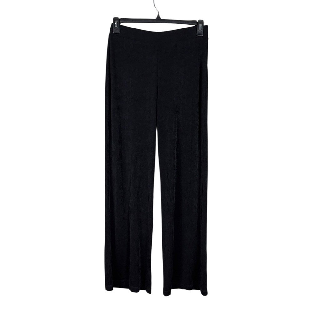 Chicos Womens Travelers Slinky Wide Leg Pants Size 10 Tall Black - Picture 2 of 8
